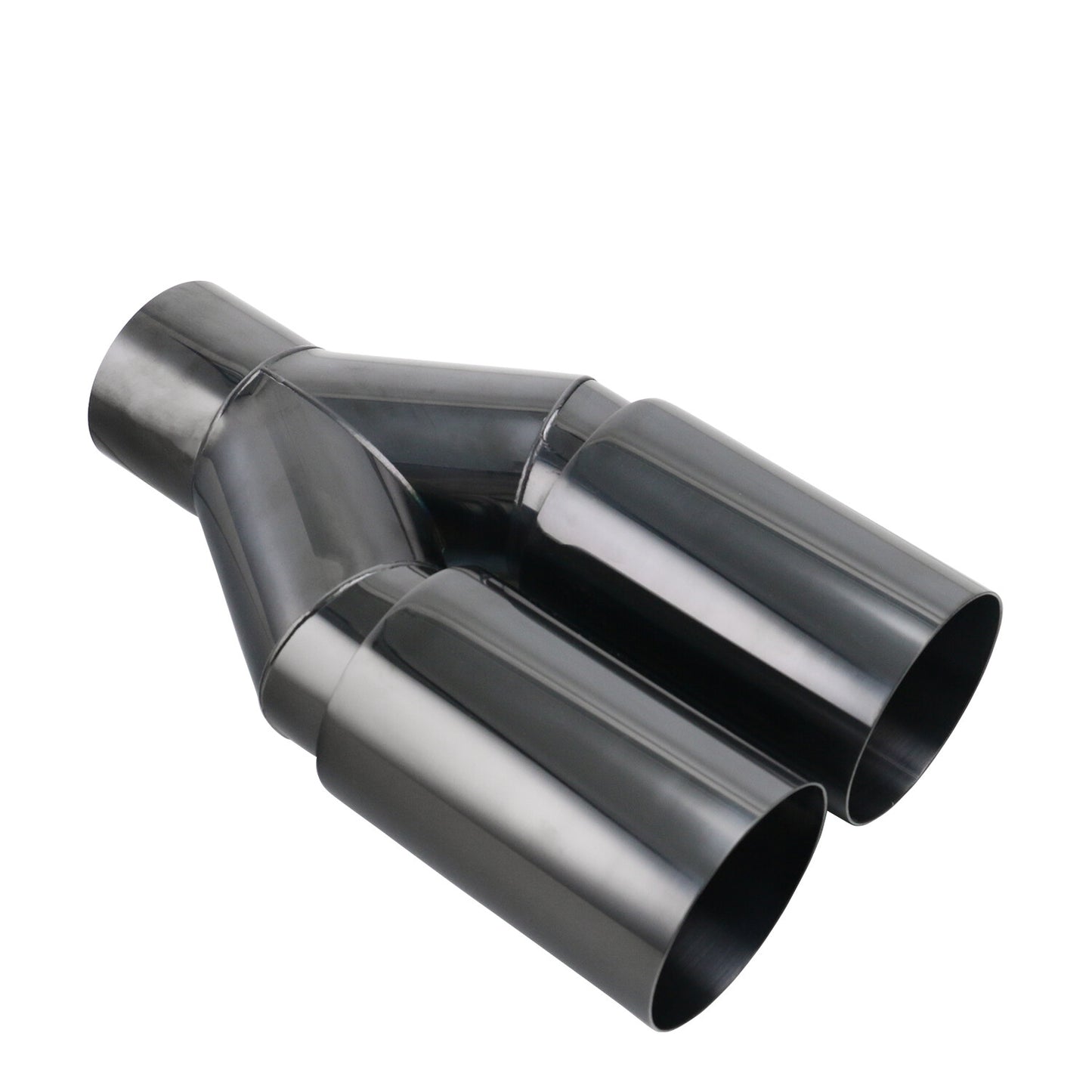 1PC 2.5'' ID 3'' OD Universal Welding Dual Exhaust Muffler Tips Straight Black