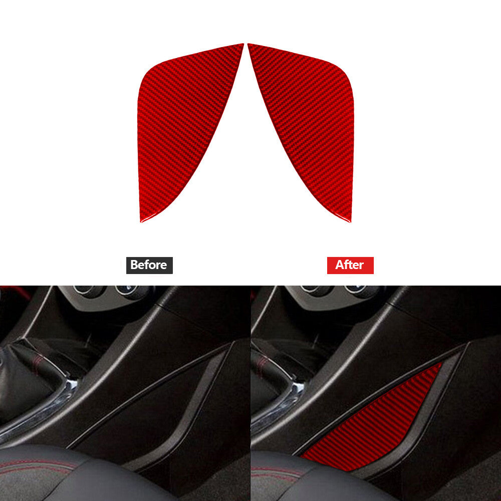 Red Carbon Fiber Floor Conreol Panel Trim Cover for Chevrolet Sonic 2012-2016