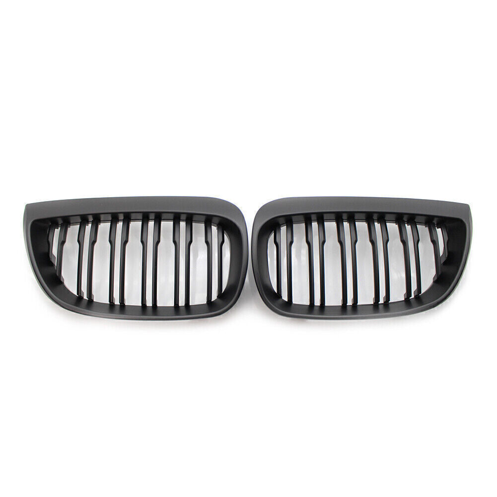Matte Black Double Slat Front Grill Kidney Grille Fit for BMW E87 1-Series 2004-2007