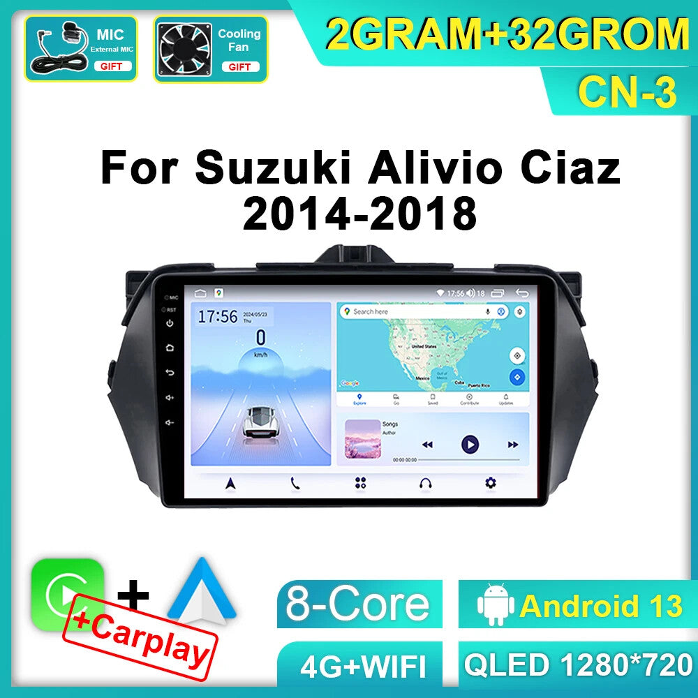 Android CarPlay Car Radio for Suzuki Alivio Ciaz 2014-2018 Stereo GPS Screen 4G
