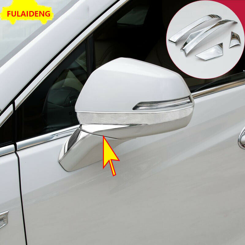 4P for Cadillac XT5 2016-2021 ABS Chrome Side Rearview Mirror Trim Strips Cover