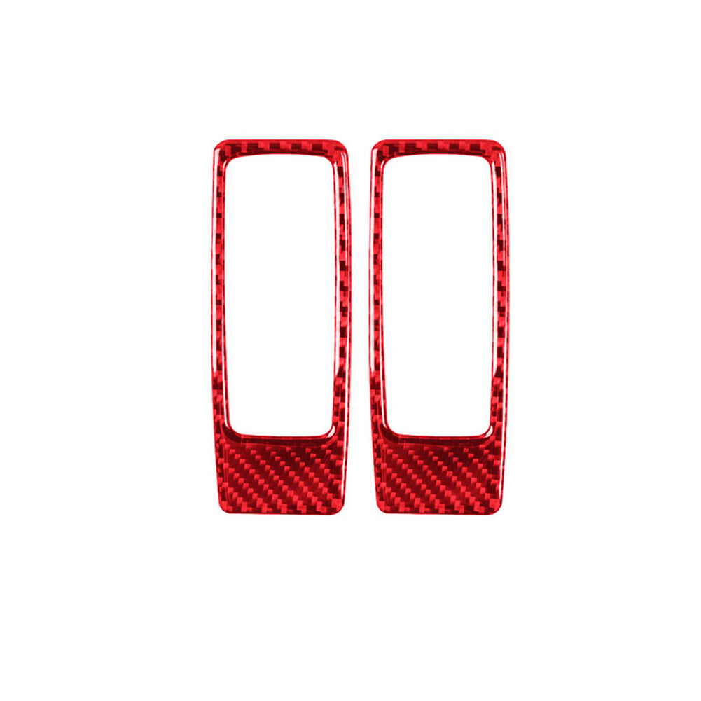 Red Carbon Fiber Sun Visor Mirror Frame Cover Trim for BMW X5 E70 X6 E71 2008-13