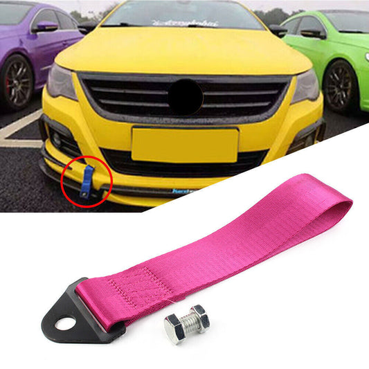 Car Racing Towing Strap Belt Rope Rally Hook Rear/Front Bumper Purple Universal