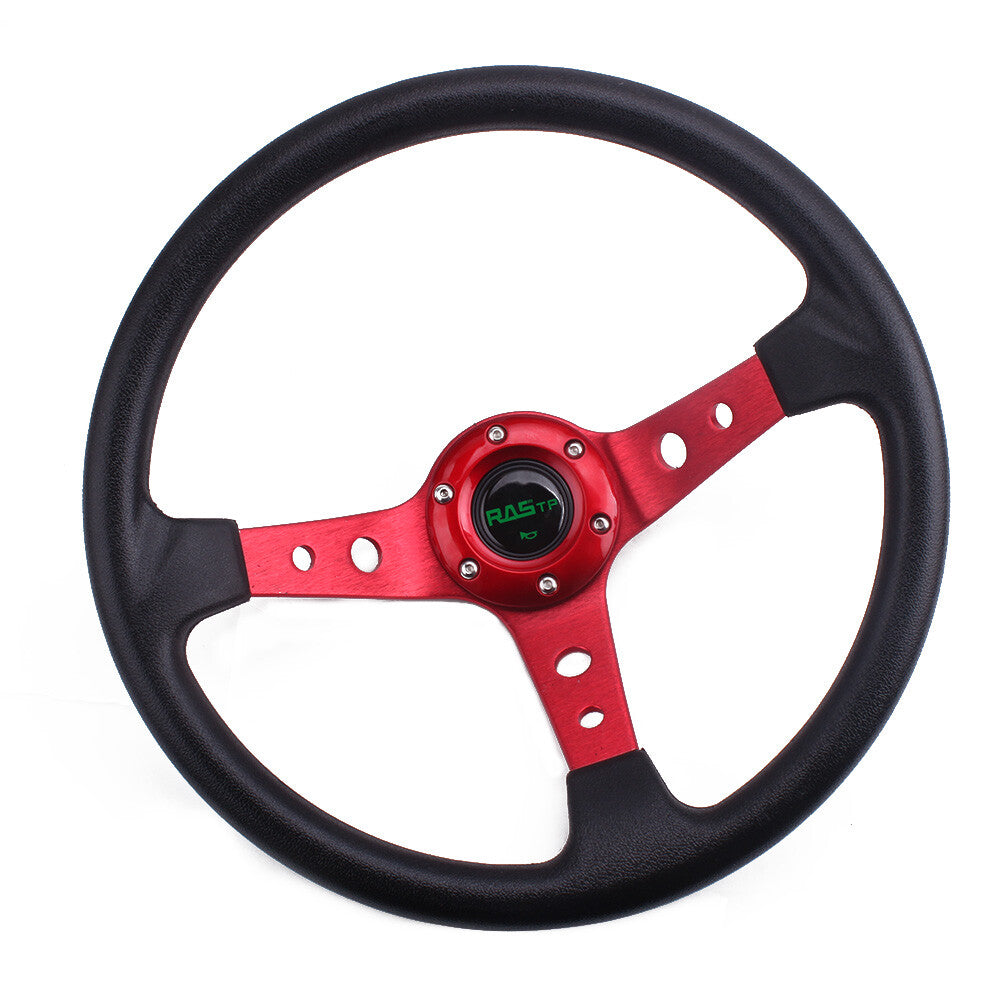 Universal 350mm 14 6 Bolt Car Steering Wheel Horn Button 95mm Deep Dish