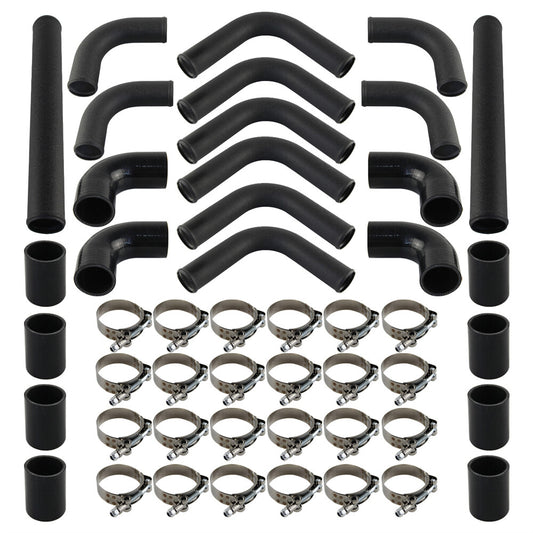 2 51mm Universal 12PCS Turbo Intercooler Pipe Piping+ Silicone Hose T-Clamp Kit
