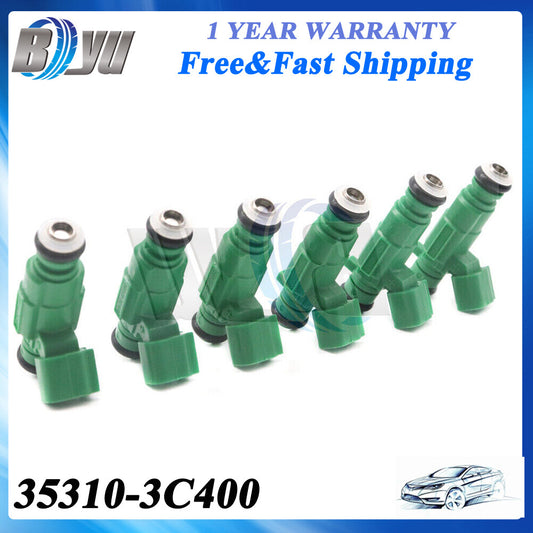 6 x 35310-3C400 Fuel Injectors For 10-12 for Hyundai Santa Fe 11-13 for Kia Sorento 3.5L