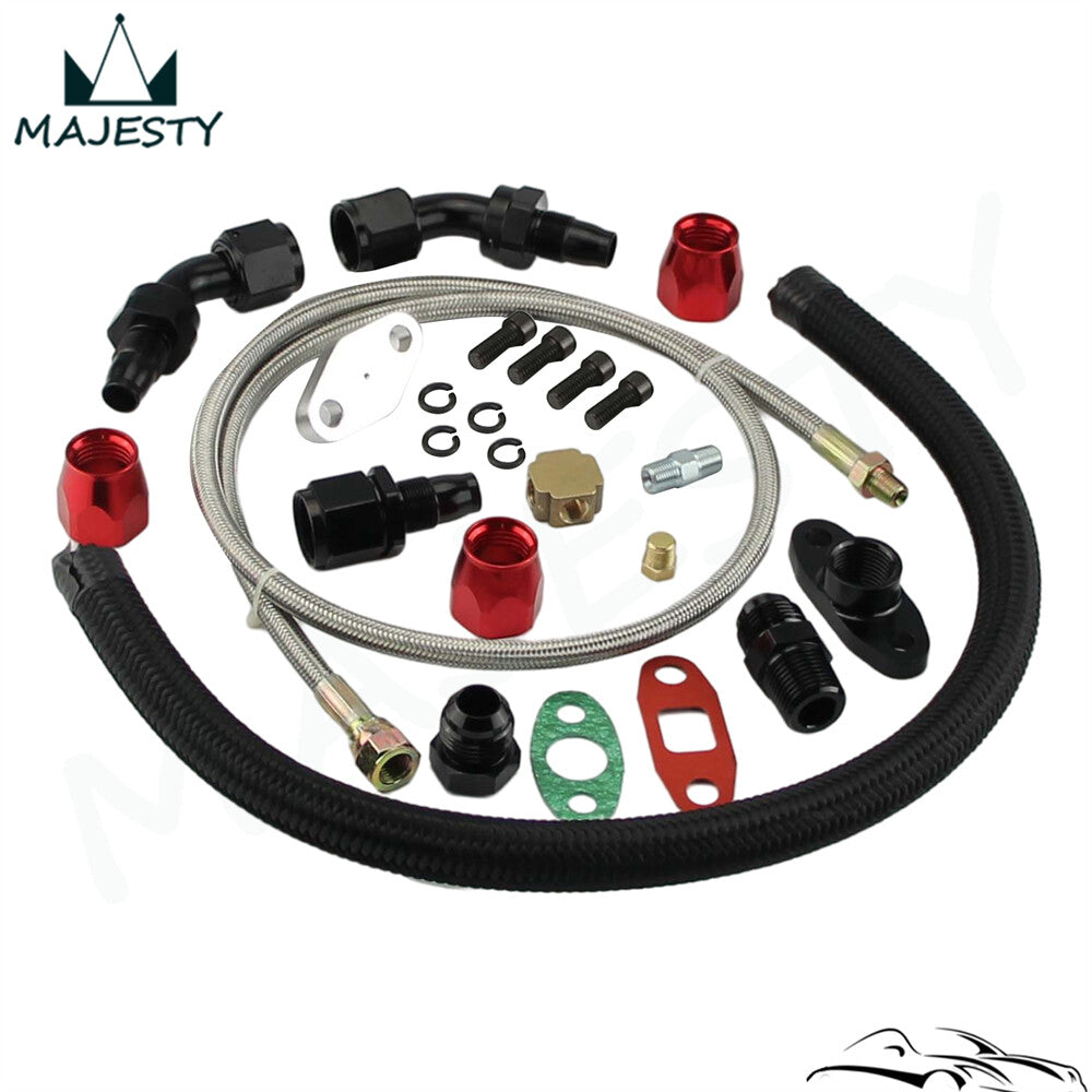Turbo Charger Oil Drain Return Feed Line Fitting T3 T4 T04E GT35 T60 T61 T70
