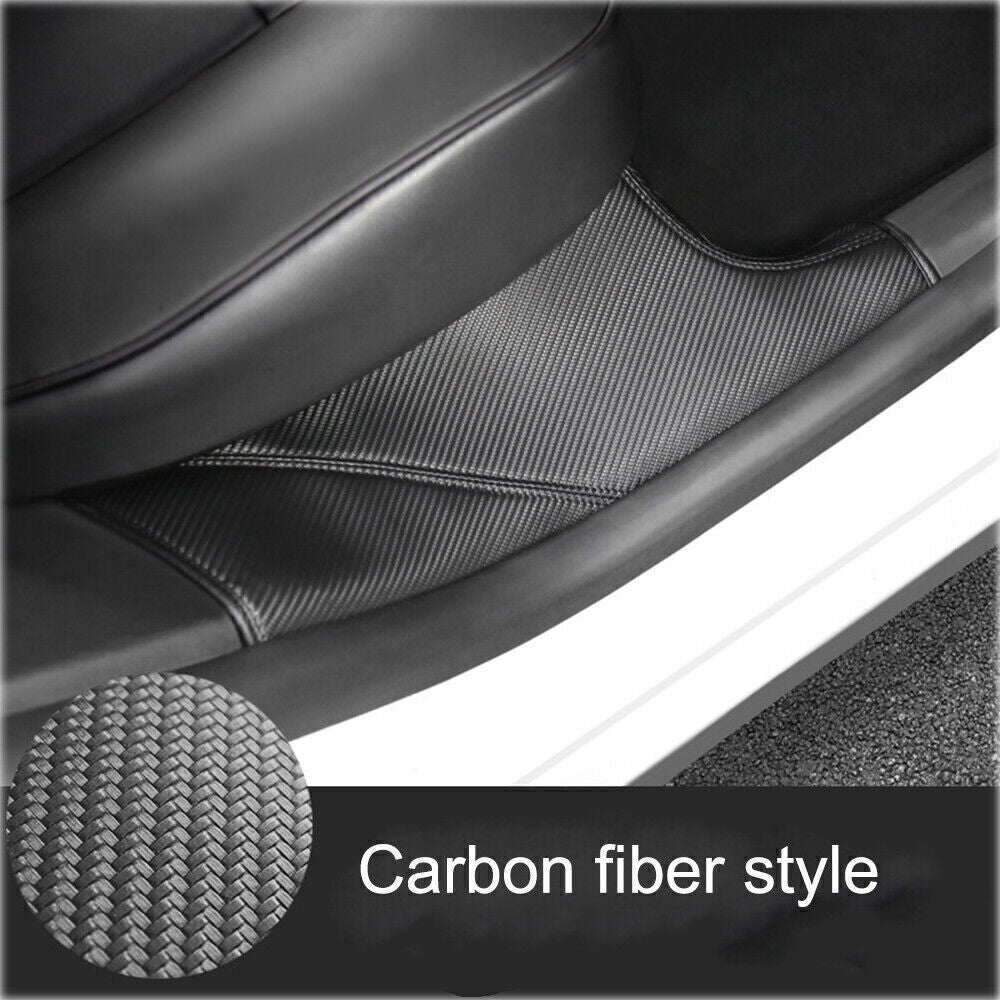 1 Pair Rear Door Sill Scuff Plate Guard Protector for Tesla for Model Y 2020-2022 O