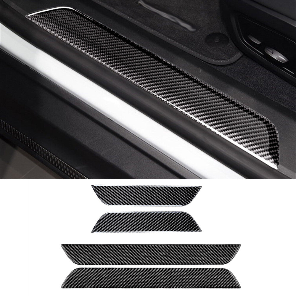 Carbon Fiber Inner Door Sill Guards Scuff Panel Cover for Porsche Taycan 2019-22