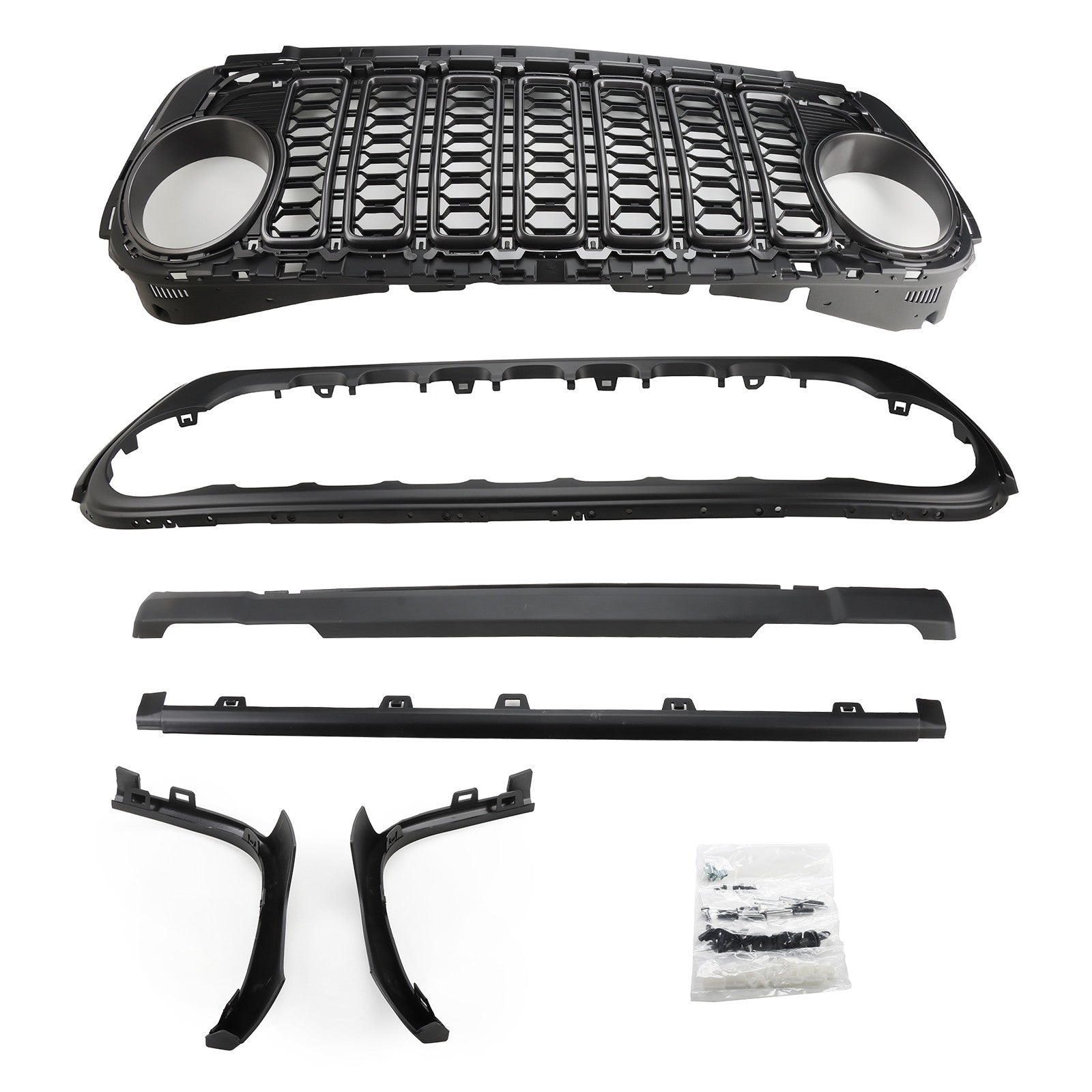 for Wrangler JL upgrade to 2024 JL 2018-24 Grill Bumper Grille Front 1 Set