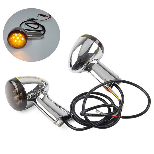 LED Blinker hint for Harley Sportster XL 883 1200 1992-2022 Chrom + Hellbraun