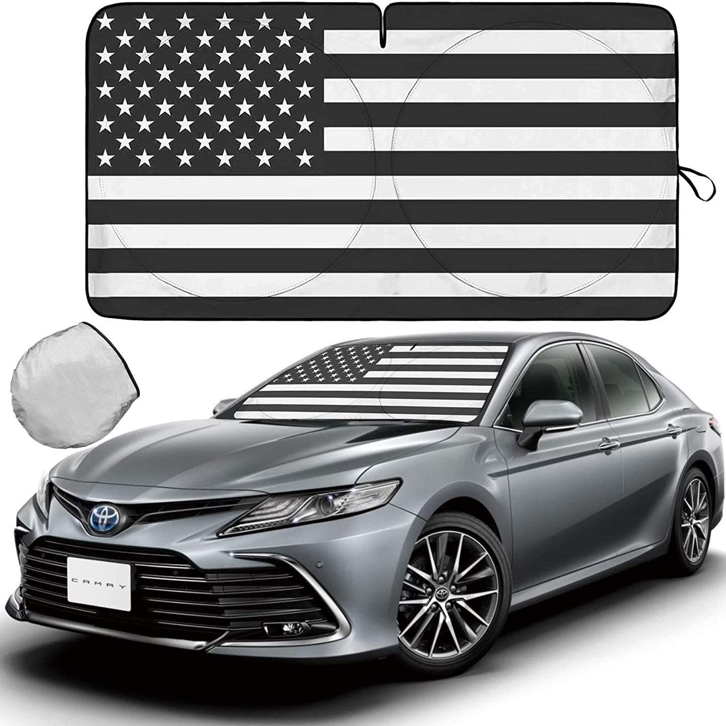 US Flag Car Sedan Windshield Sun Shade Anti UV Shield Cover for Audi Accessories