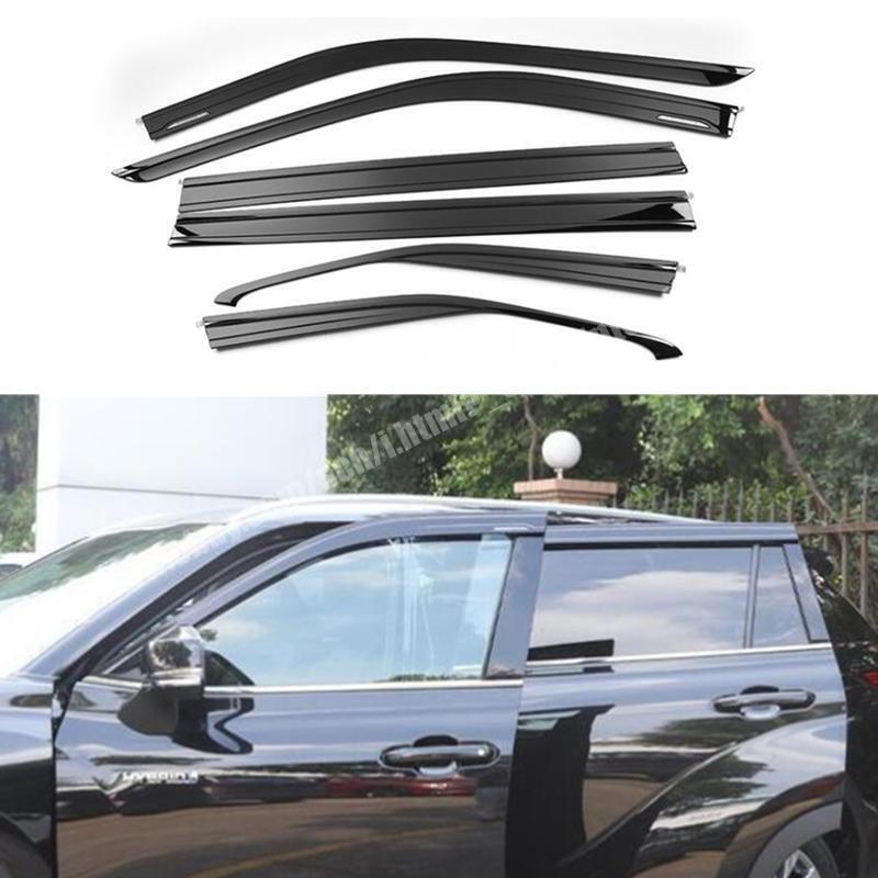 for Toyota Highlander 2020-2024 Black Window Vent Visor Sun Rain Deflector Guard