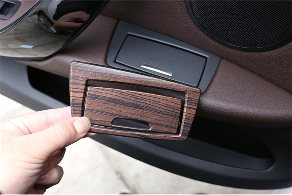 Pine Grain ABS Rear Door Ashtray Panel Decorative Cover for BMW X1 F48 2016-2021