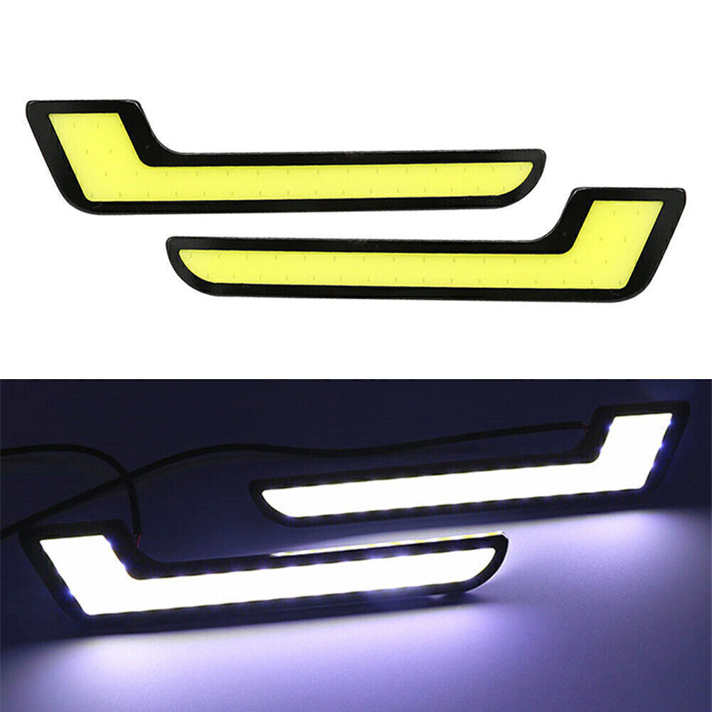 Pair L Shape COB White 12V LED Light Car DRL Daytime Running Light Driving Lamp