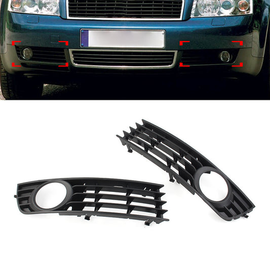 1. Front bumper grille and fog light protective cover for Audi A4 B6 sedans, models 2001-2005