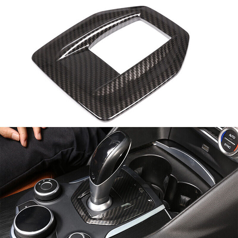 Carbon Fiber Style Control Panel Cover Trim for Alfa Romeo Giulia Stellio 17-19