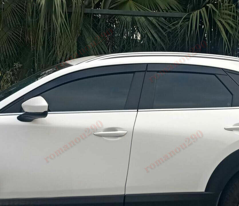 for Mazda CX-30 2020-22 Smoky Black Window Visor Vent Shade Sun Rain Guard Trim