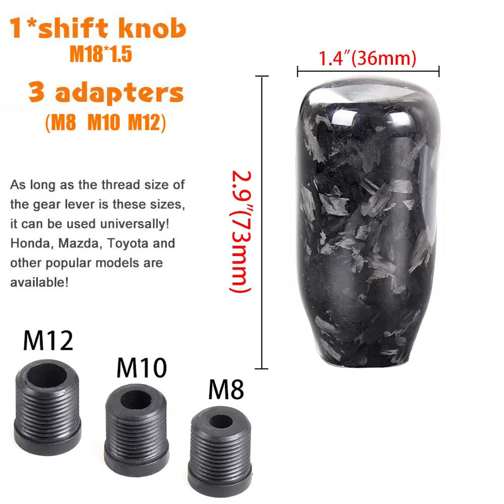 Universal Forged Carbon Fiber Manual MT Car Gear Stick Shift Knob Shifter Lever