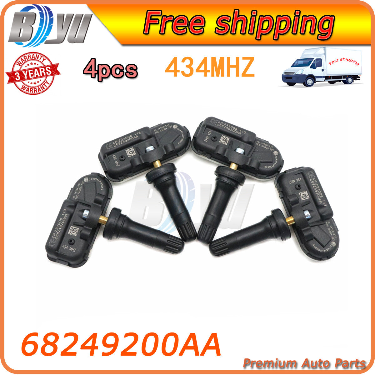 68249200AA TPMS TIRE PRESSURE MONITORING SENSOR for DODGE for RAM 3500 14-17 4PCS