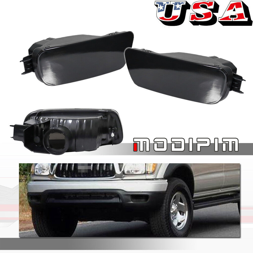 2-Piece Smoked Front Bumper Turn Signal Light Housing Kit for 2001-04 for Toyota Tacoma