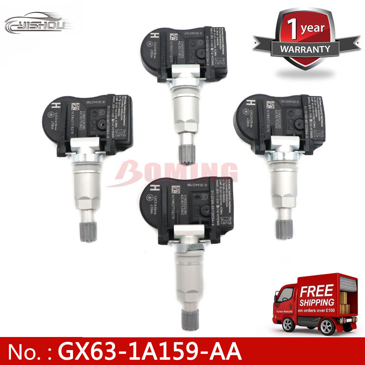4-piece LR070840 tire pressure sensor kit GX63-1A159-AA for Land Rover Range 433MHz