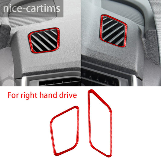 for Audi Q5 Q5L 2018-23 RHD Dashboard Side Air Vent Outlet Trim Red Carbon Fiber