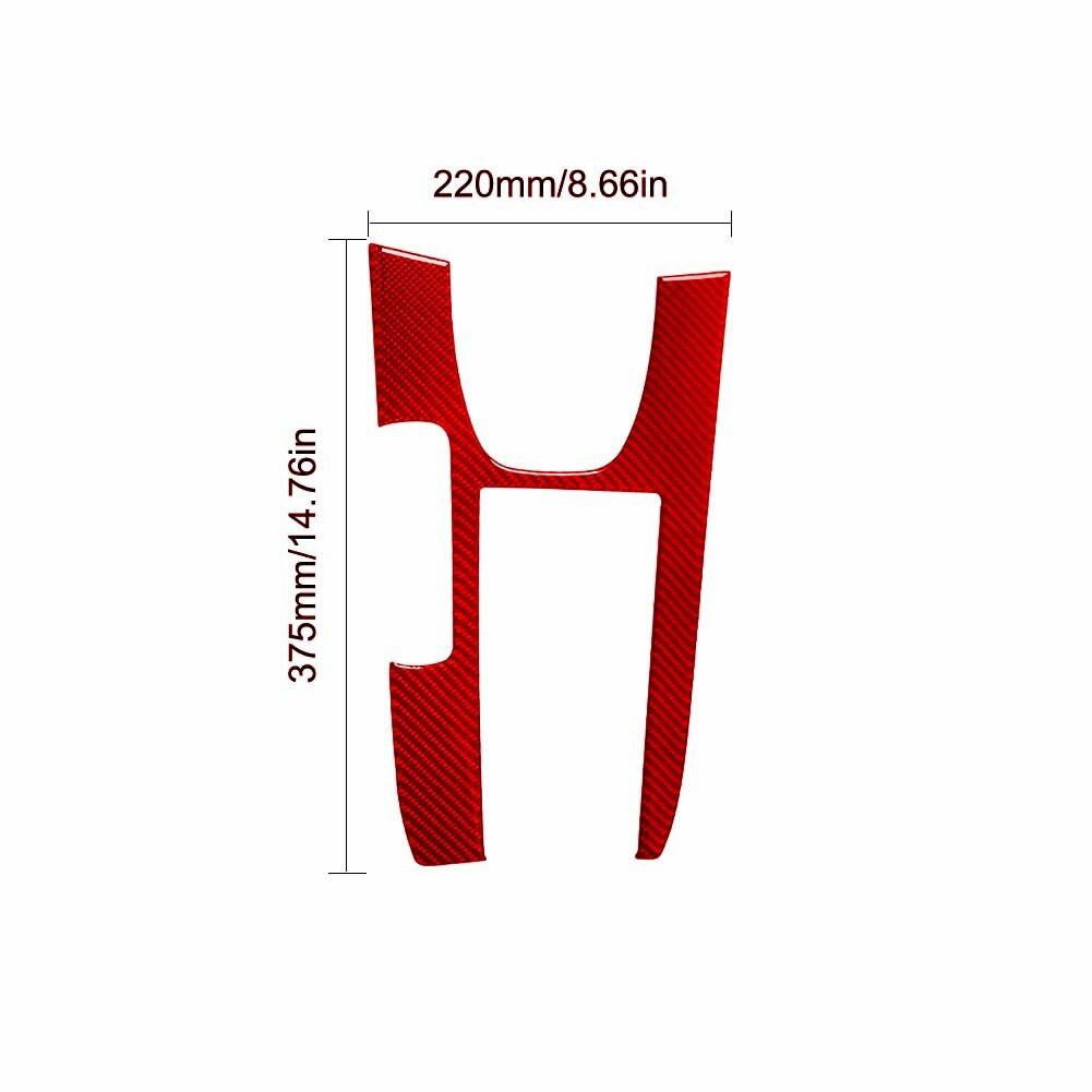 Red Carbon Fiber Gear Shift Panel Trim Cover for Honda Accord Sedan 2008-2012