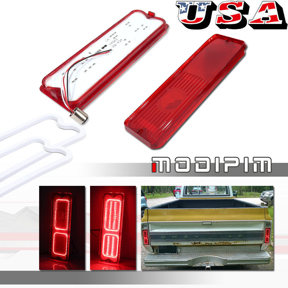 pair of custom LED brake taillight lens kits for 1967-1972 for Chevrolet pickup trucks.