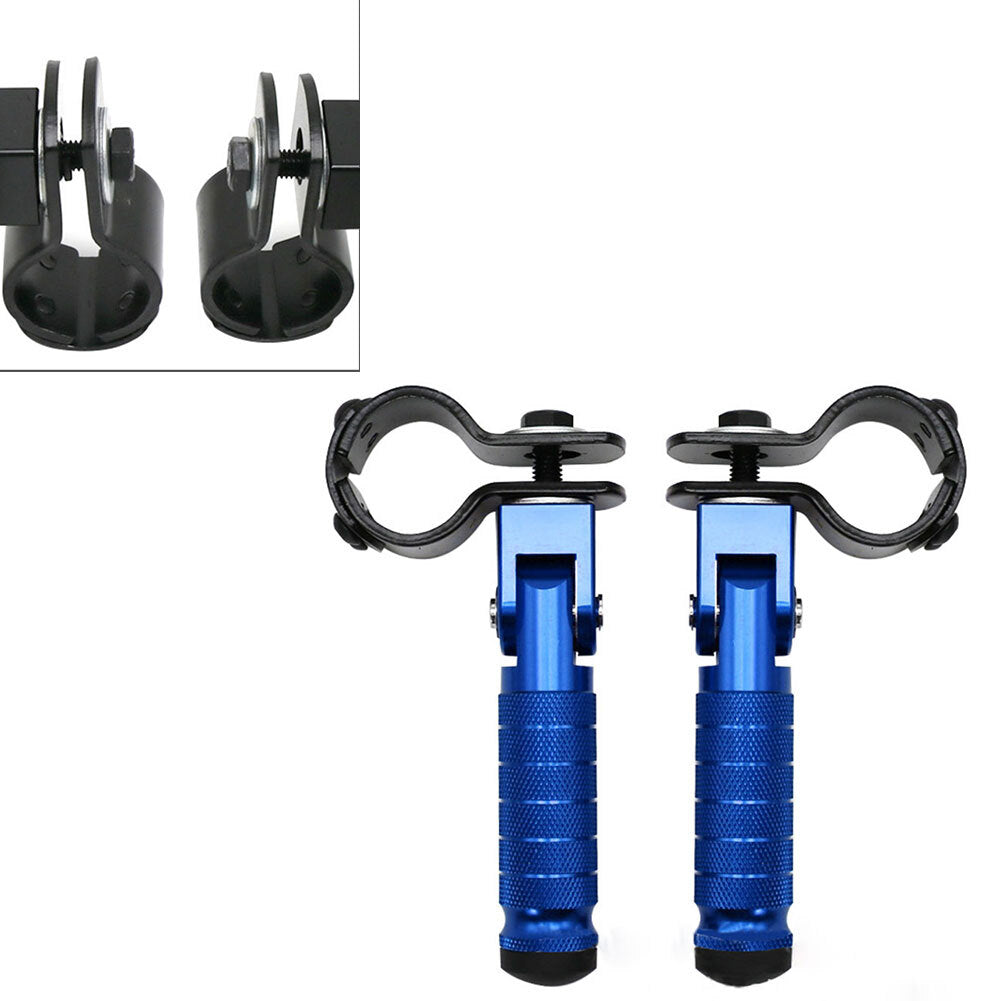 For Motorcycle Bicycle Bike CNC Folding Rearsets Footrest Foot Pegs Pedal Blue