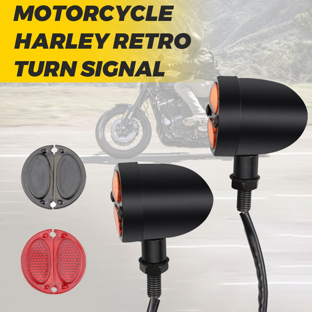 Motorcycle LED Bullet Red Amber Brake Blinker Turn Signal Tail Light for Harley
