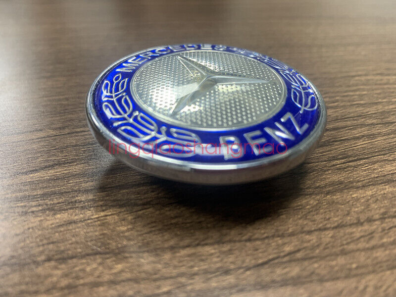 Blue flat-cover decorative badges are available on for Mercedes-Benz C-Class W205 W212 57 mm
