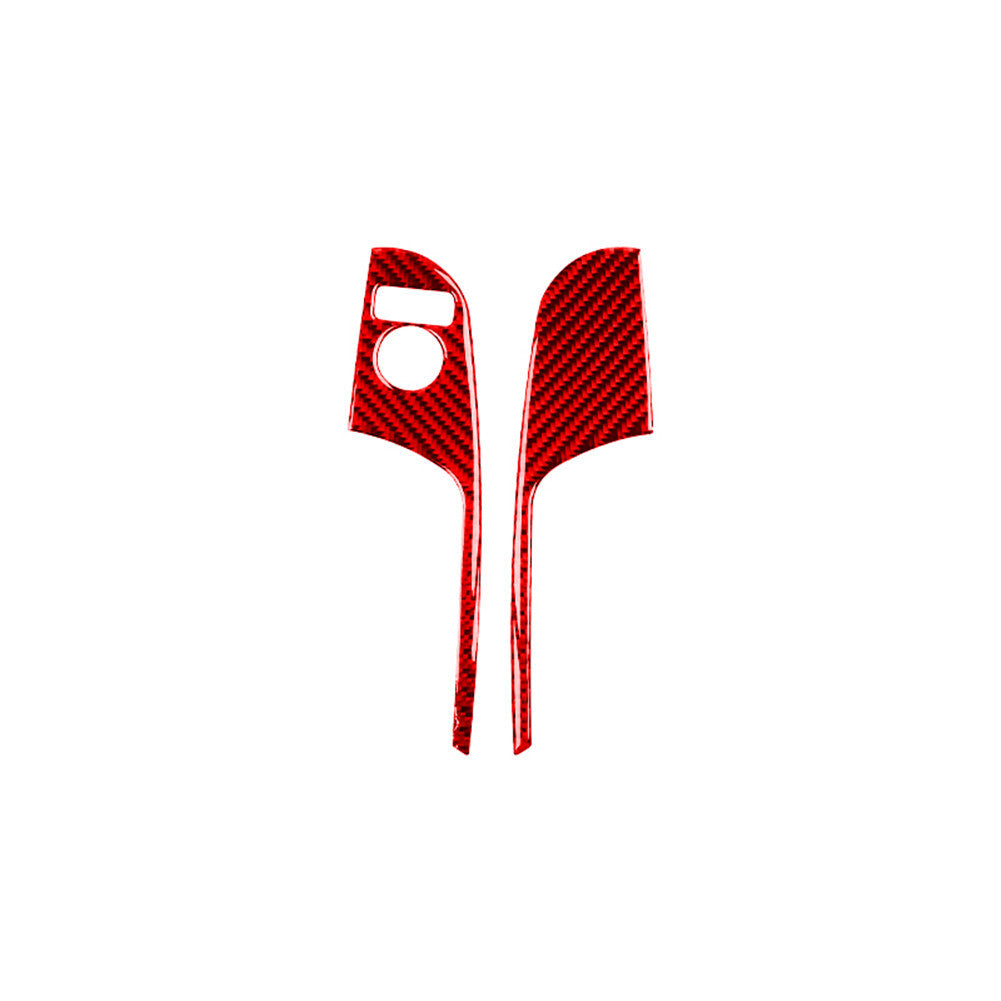 Red Carbon Fiber Front Rearview Mirror Adjusts Trim for Nissan Rogue 2014-2016