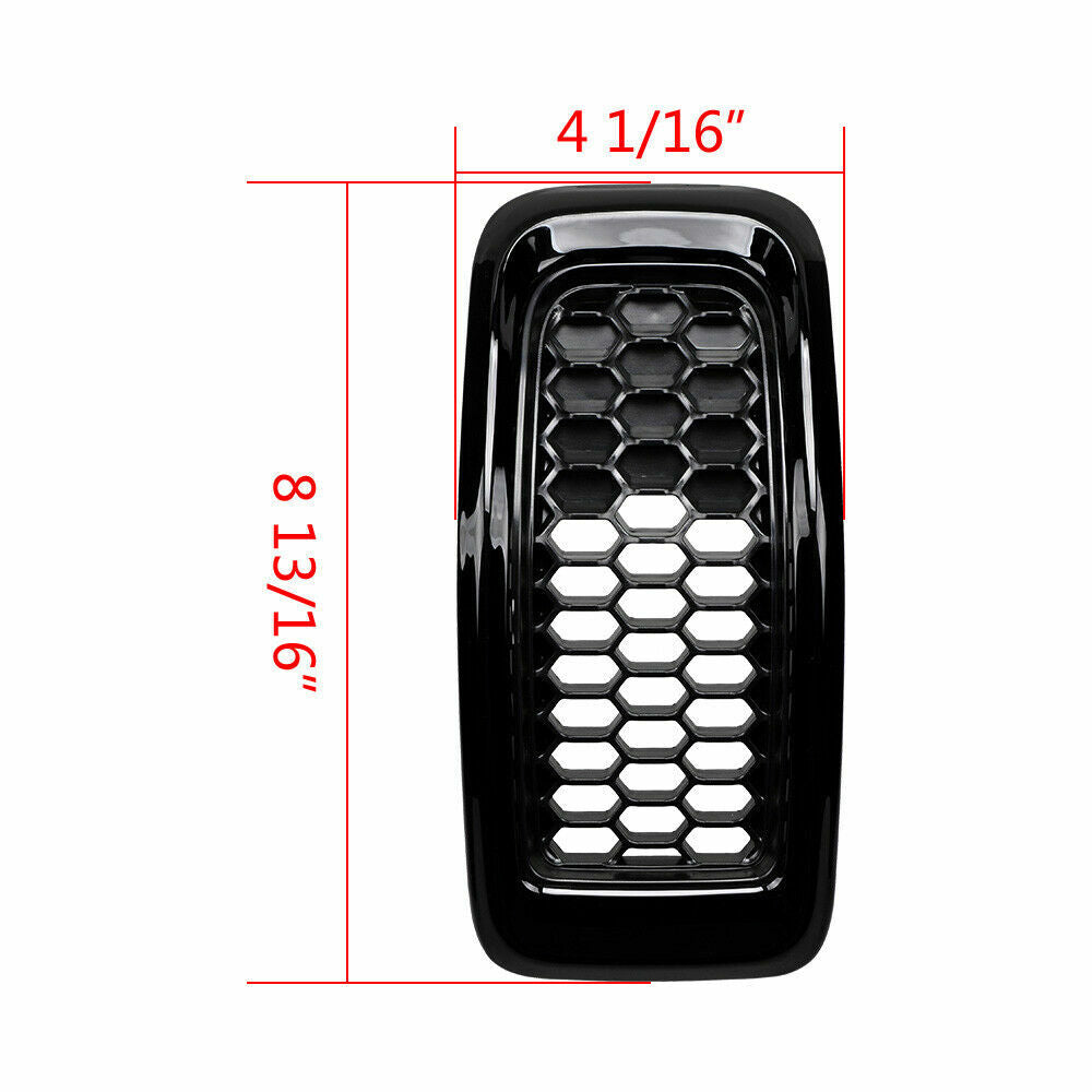 7-Piece Gloss Black Front Grille Insert Decorative Cover for 2014-2018 for Jeep Cherokee
