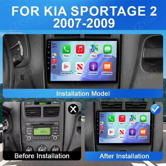 for Kia Sportage 2 2007-2009 Stereo Android CarPlay Car Radio GPS Multimedia BT