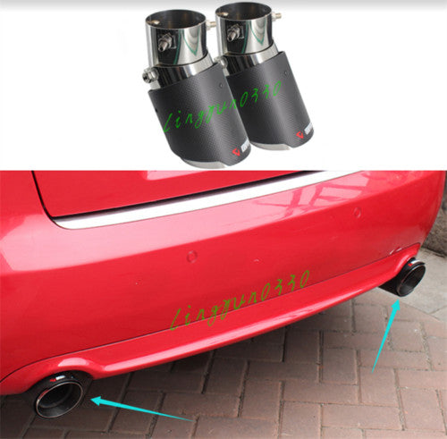 for Nissan Sentra 2020-2023 Carbon Fiber Rear Exhaust Muffler Tip End Pipe 2Pcs