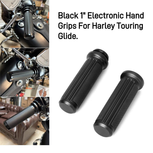 Black 1Electronic Hand Grips for Harley Touring Road King Electra Glide Softail