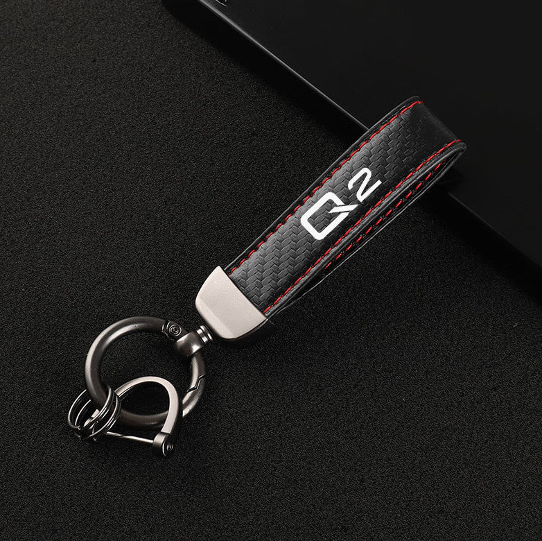 Suitable for Volvo R design car keychain, automatic key ring, suede accessory, gift, black