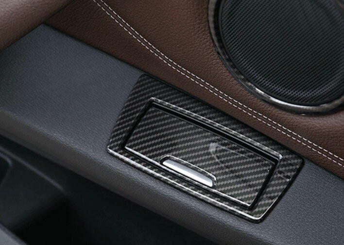 for BMW X1 F48 2016-22 ABS Carbon Fiber Inner Door Cigarette Lighter Panel Trim