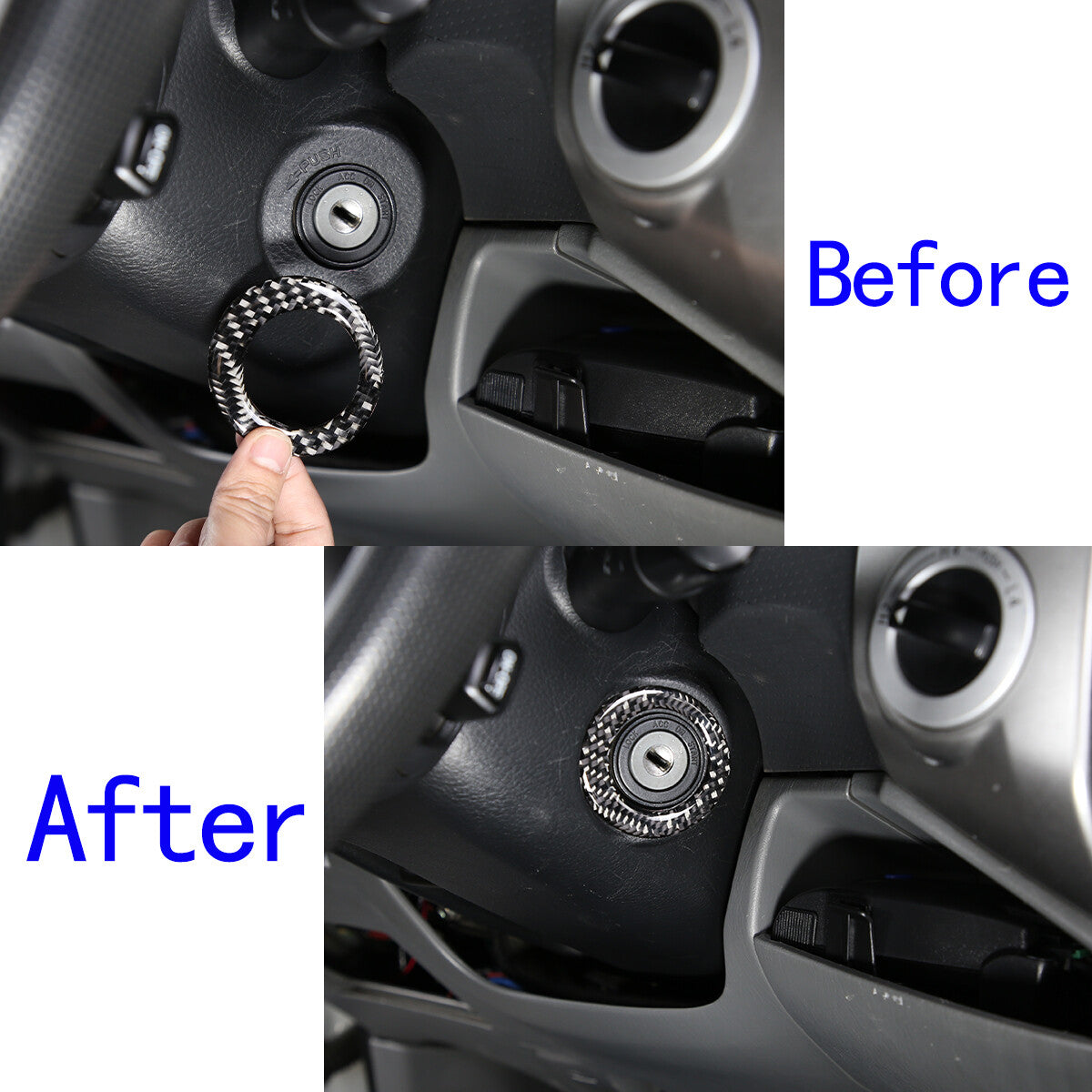 Black carbon fiber main drive door speaker cover trim for Corvette C7 2014-2019
