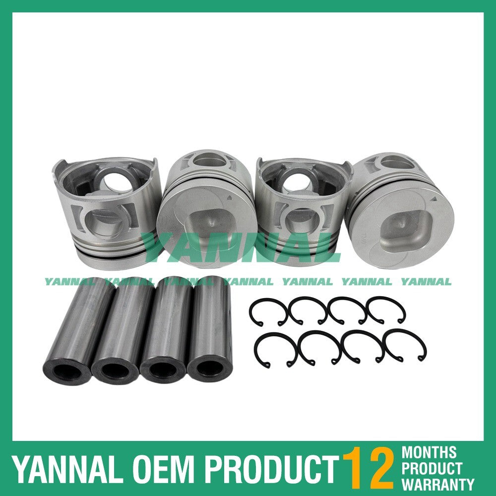 4 sets of STD pistons (needle and clip) with rings for 4BD1 4BD1T 3.9L for Isuzu NPR NQR 98mm