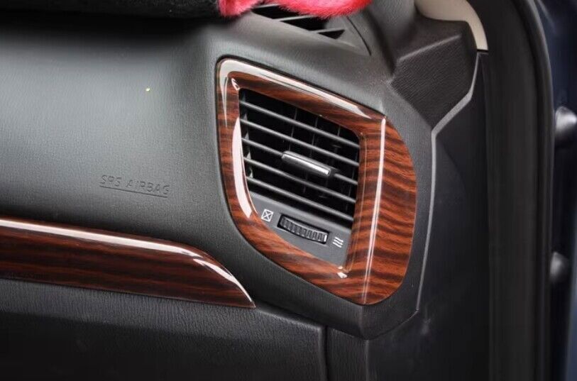 2X for Mazda 3 Axela 14-18 Brown Wood Grain Console AC LR Air Outlet Vent Trim