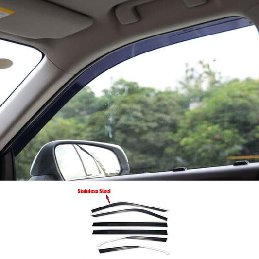 Window Visor Sun Rain Guard Vent Shade Steel for Toyota Highlander Black 2020-23