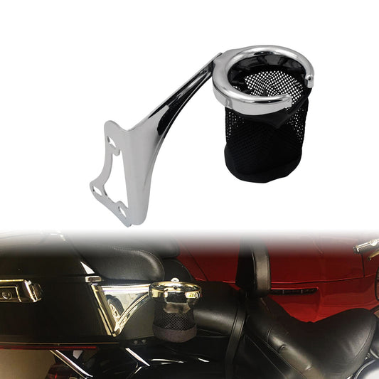 Chrome Passenger Right Side Drink Cup Holder for Harley Road Electra Glide 98-13