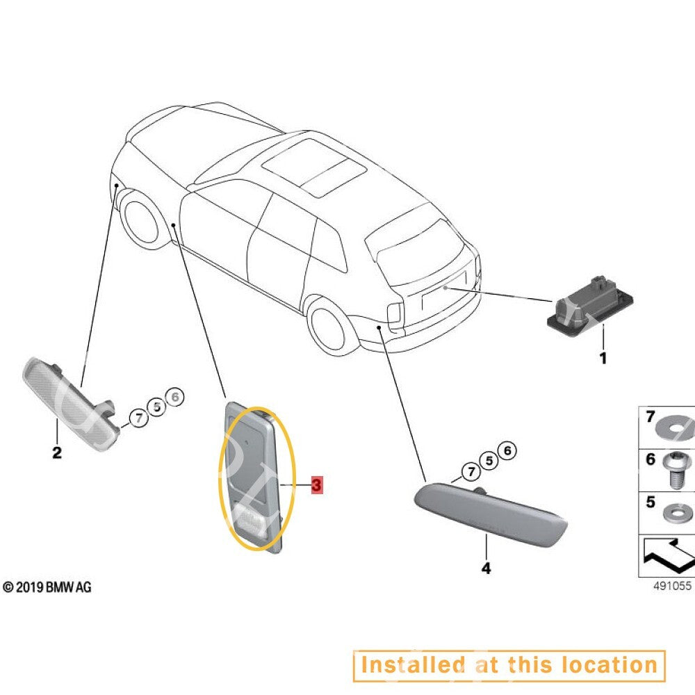 for Rolls-Royce for Phantom 13-17, Fender chrome-plated protective case on the left. equipment manufacturer: 63137198581