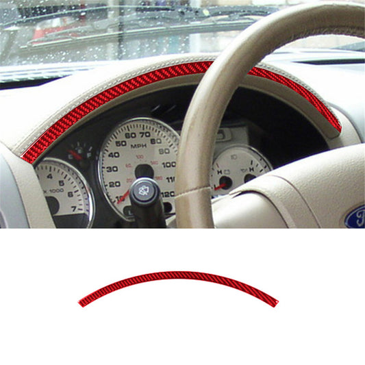 Red Carbon Fiber Interior Top Of Speedometer Cover Trim for Ford F150 FX4 04-08