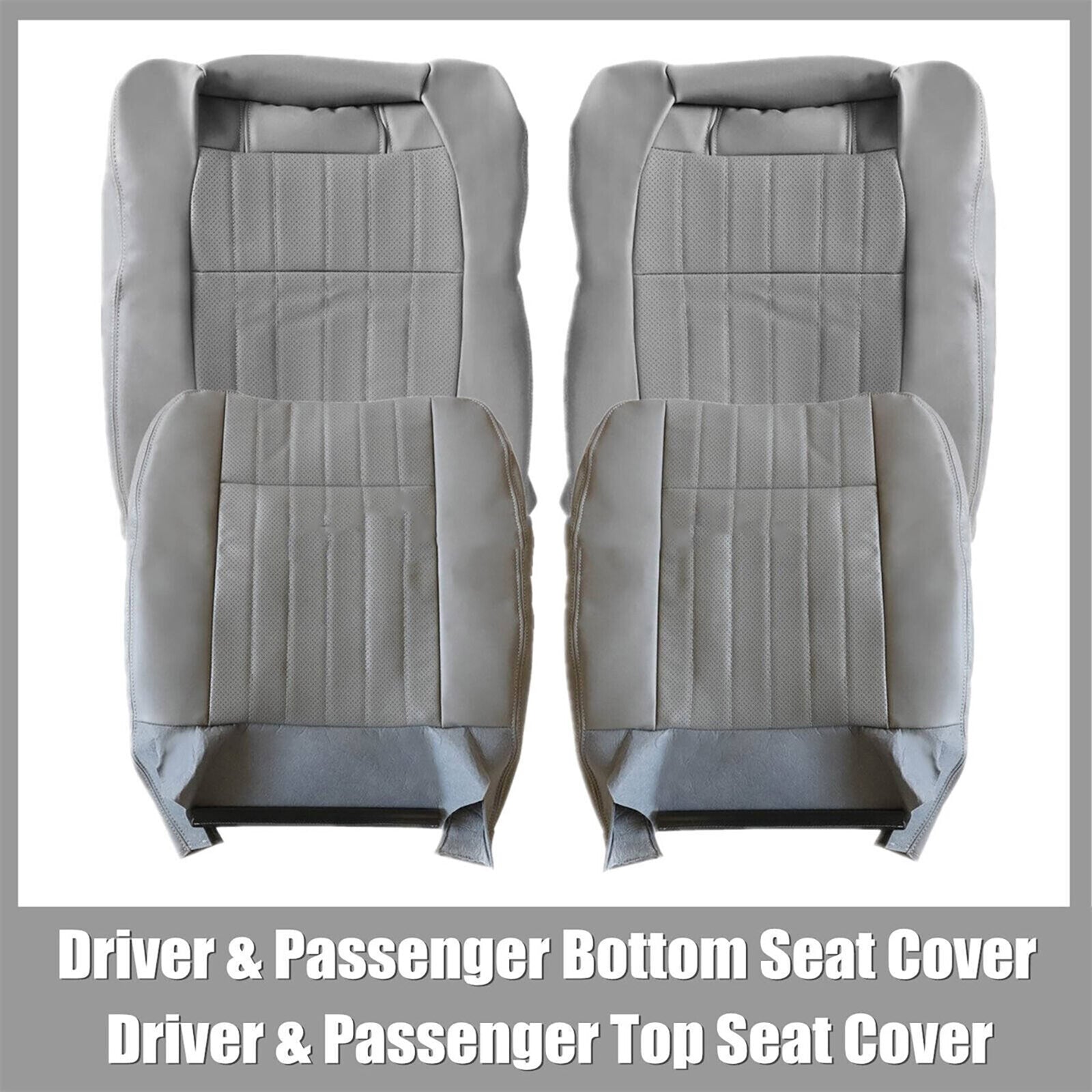 New 4pcs/Set for Seat Covers Perforated Leather Gray for Chevy Impala SS 1994-1996