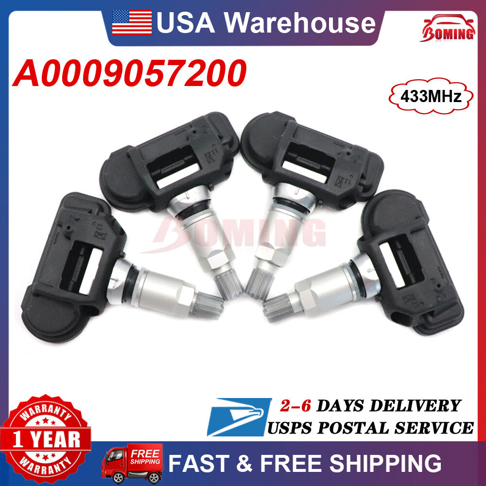 The new A0009057200 4X TPMS tire pressure sensor is suitable for Mercedes-Benz E350, C250, C300, and more.
