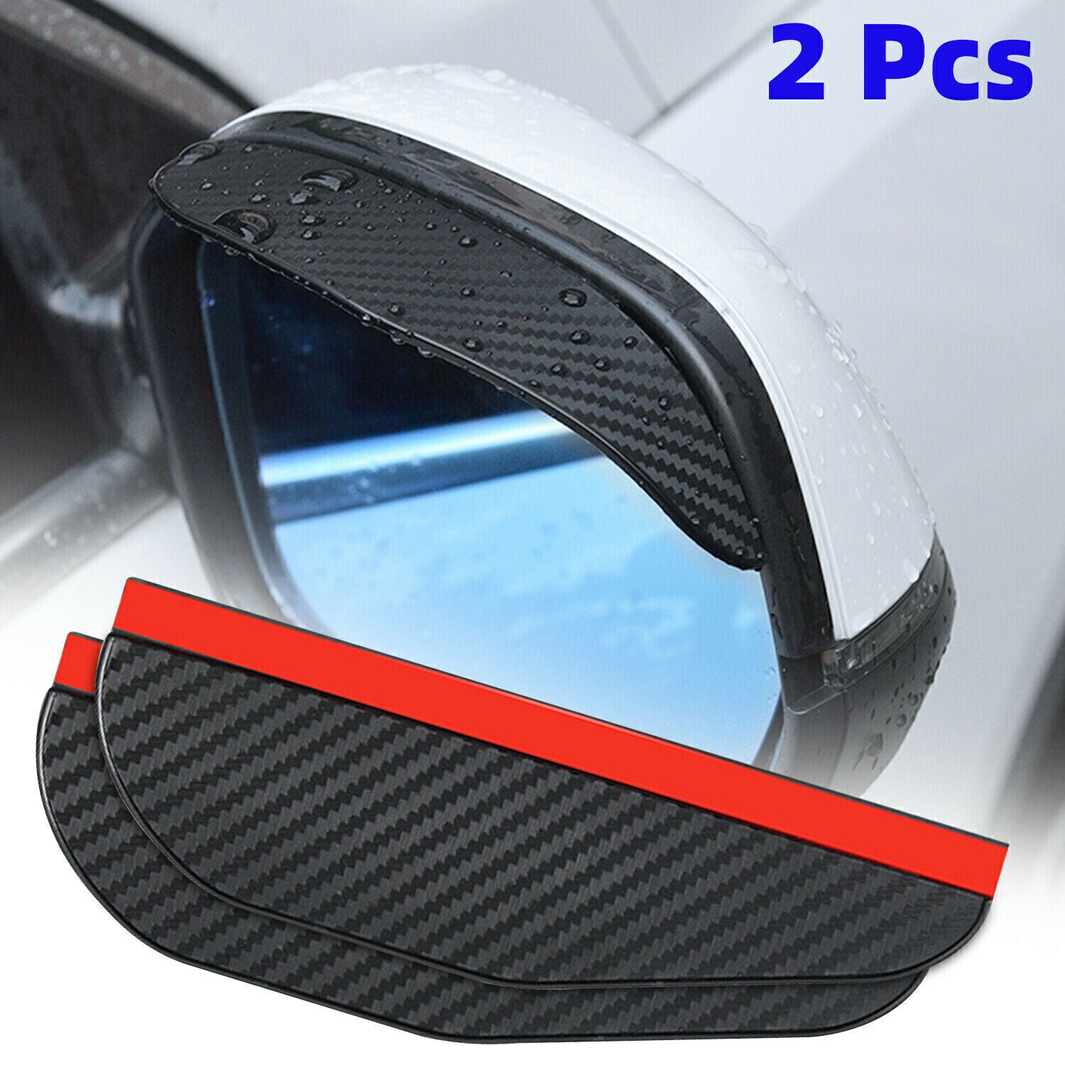 2PCS Carbon Fiber Black Mirror Rain Visor Guard For Car Auto Accessories Eyebrow