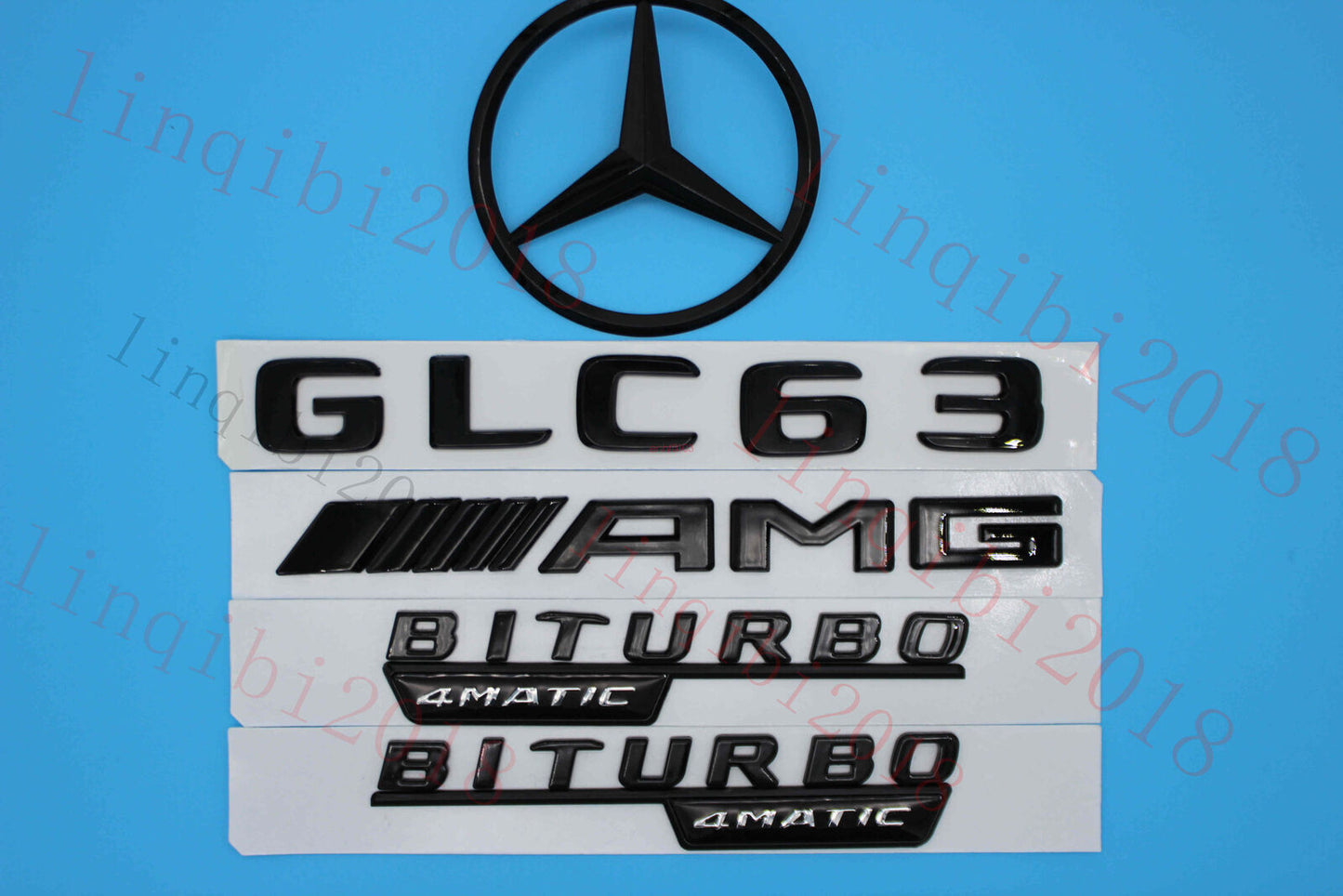 1Set GLC63 AMG Trunk Logo Sticker Decal Emblem Badge for Mercedes-Benz GLC63